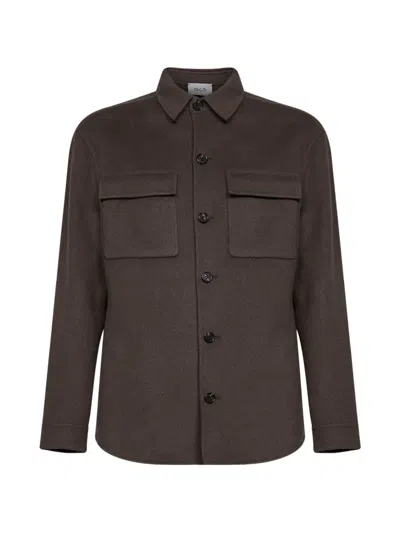 D4.0 Wool Button-up Jacket In Brown