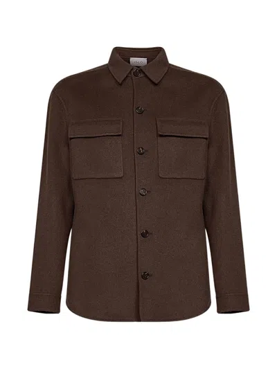 D4.0 Wool Patch-pocket Shirt Jacket In 브라운