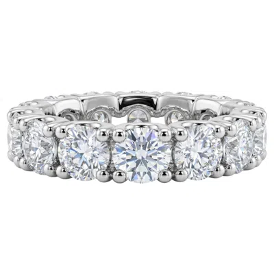 Pre-owned D4u Jewels 6.53 Carat E-f Si Natural Diamond Full Eternity Band Ring In Platinum In Multi
