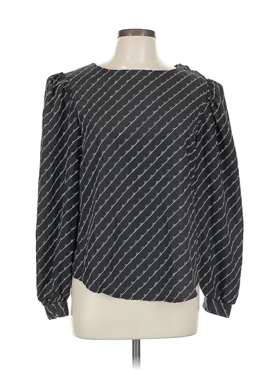 Pre-owned Dabney Lee Long Sleeve Blouse In Black