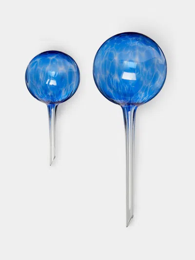 Dab'o Hand-blown Crystal Water-diffusing Globes (set Of 2) In Blue