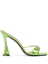 D’accori Lust Square-toe Metallic-leather Mules In Chameleon Green