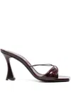D’accori Metallic Leather Lust Mules In Red
