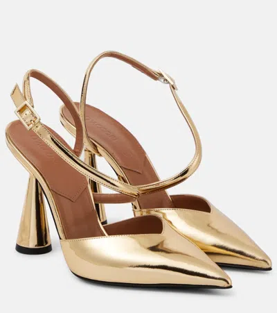 D’accori Arya 90 Leather Pumps In Gold