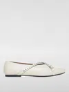 D’accori Ivory Nappa Cara Ballet Flats In Whyte Nappa