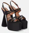D’accori Belle Satin Platform Sandals In Pure Black