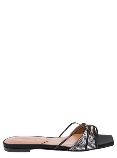 D’ACCORI BLACK RHINESTONE SANDALS