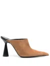 D’accori Cone Heel Pointed Toe Mule In Brown