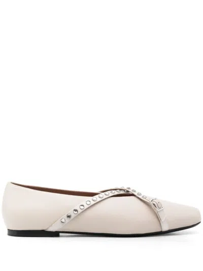 D’accori Cara Ballerina Shoes In White