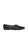 D’accori Cara Ballerina Shoes In Pure Black Nappa