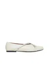D’accori Ivory Nappa Cara Ballet Flats In Whyte Nappa
