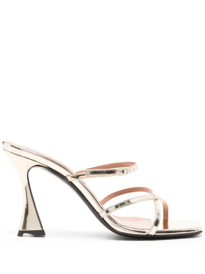 D’accori Gold Metallic Leather Ons Sandal