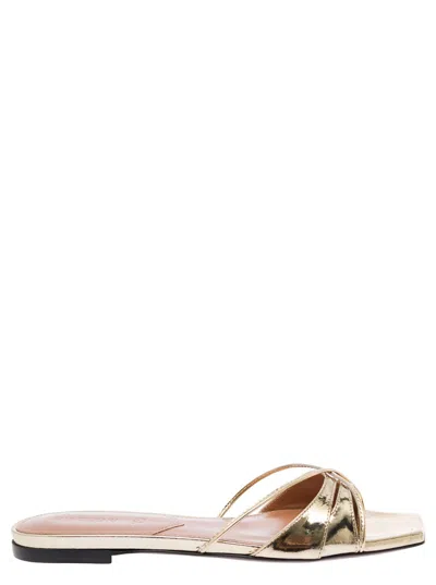 D’ACCORI GOLDEN SLIP ON SANDALS