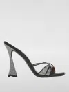 D’accori Lust 100mm Crystal-strap Mules In Schwarz