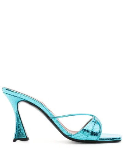 D’ACCORI LIGHT BLUE OPEN TOE HIGH HEELS