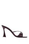 D’accori Metallic Leather Lust Mules In Cherry Jelly (red)
