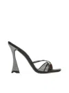 D’accori Lust 100mm Crystal-strap Mules In Black