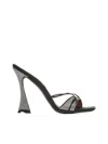 D’accori Lust 100mm Crystal-strap Mules In Black