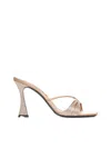 D’accori Satin Lust Mules With Rhinestones 9cm In Ribbon Rose