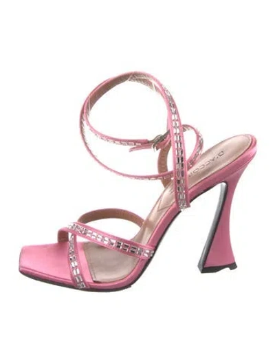 Pre-owned D’accori Satin Sandals In Pink