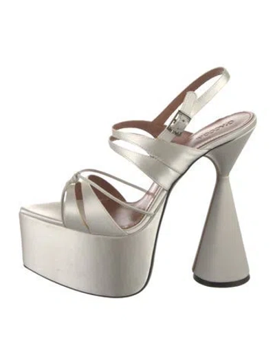 Pre-owned D’accori Satin Sandals In White