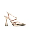 D’accori Arya 100mm Patent-leather Pumps In Gold