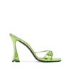 D’accori Lust Square-toe Metallic-leather Mules In Green