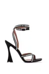 D’accori Carre 100m Crystal-embellished Sandals In Noir (black)