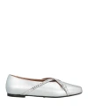 D’accori D'accori Woman Ballet Flats Silver Size 7.5 Leather In White