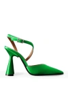 D’accori D'accori Woman Pumps Emerald Green Size 8 Textile Fibers In Green
