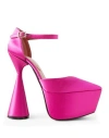 D’accori 150mm Reign Satin Pumps In Pink