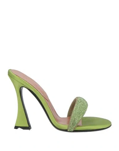 D’accori D'accori Woman Sandals Acid Green Size 8 Textile Fibers