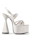 D’accori Belle Leather And Satin Platform Sandals In Off White