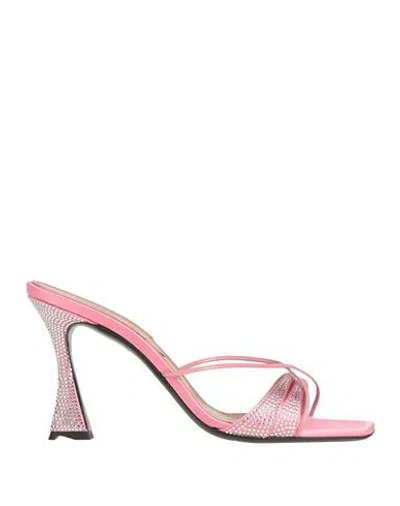 D’ACCORI D'ACCORI WOMAN SANDALS PINK SIZE 7 TEXTILE FIBERS