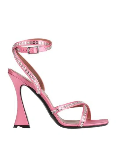 D’accori D'accori Woman Sandals Pink Size 8 Textile Fibers