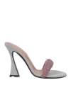 D’accori D'accori Woman Sandals Pink Size 7 Textile Fibers In Pink