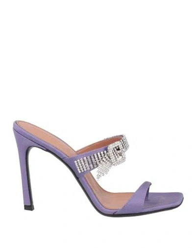 D’accori D'accori Woman Thong Sandal Purple Size 8 Textile Fibers