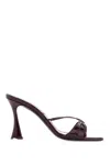 D’accori Metallic Leather Lust Mules In Red