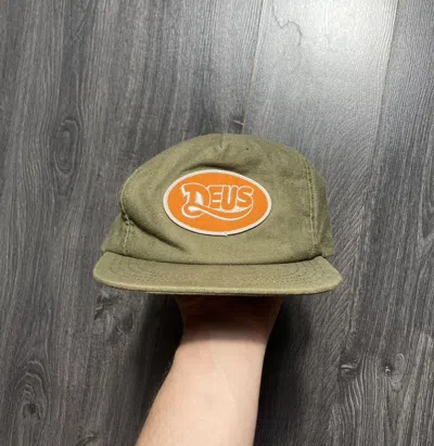 Pre-owned Dad Hat X Deus Ex Machina Hat “romero” Olive In Brown
