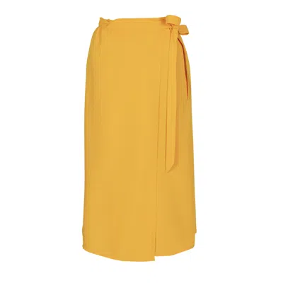 Daffna Women's Yellow / Orange Vibrant Yellow Wrap Midi Skirt
