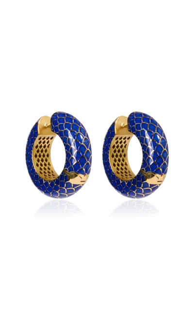 Daga Jewels 14k Gold Egyptian Blue Hoops