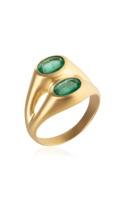 Daga Jewels 14k Gold Emerald Kylix Ring In Green