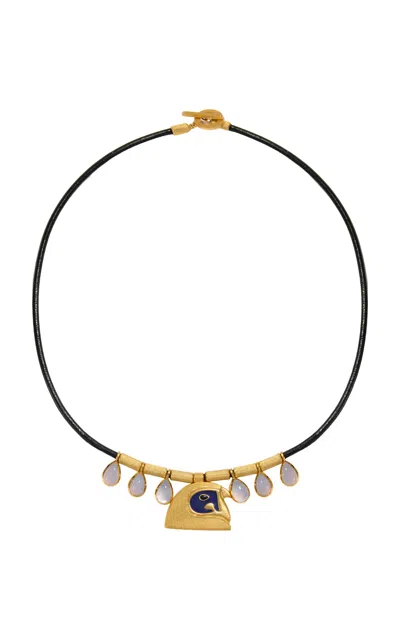 Daga Jewels 14k Gold Falcon Collar In Blue
