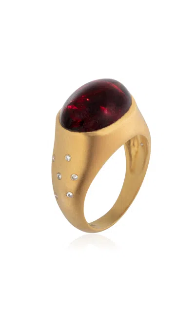 Daga Jewels 14k Gold Garnet Hydra Ring In Red