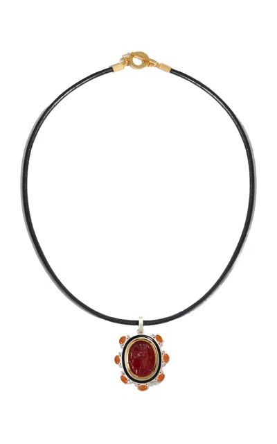 Daga Jewels 14k Gold Hathor Neckalce In Red