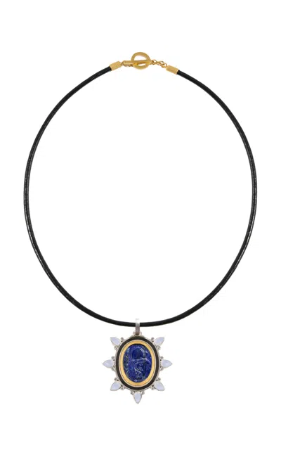 Daga Jewels 14k Gold Horus Necklace In Blue