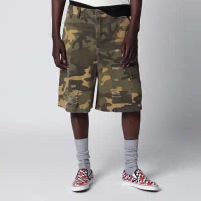 Dagger Big Bags Cargo Bermuda Shorts With Camouflage Pattern In Multi