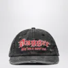 Dagger Distressed-effect Embroidered-logo Cap In Gray