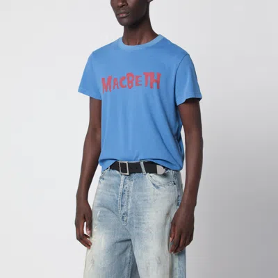 Dagger Blue Macbeth T-shirt In Cotton With Vintage Effect