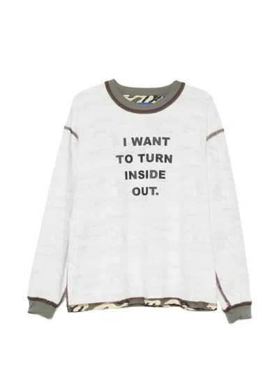 Dagger Camouflage-pattern Long-sleeve T-shirt In White